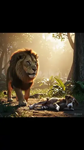 A Lion’s Heart: The Puppy He Raised🦁🐶💛   #DogStory #AnimalFriendship #LionAndDog #EmotionalStory #ViralAnimals