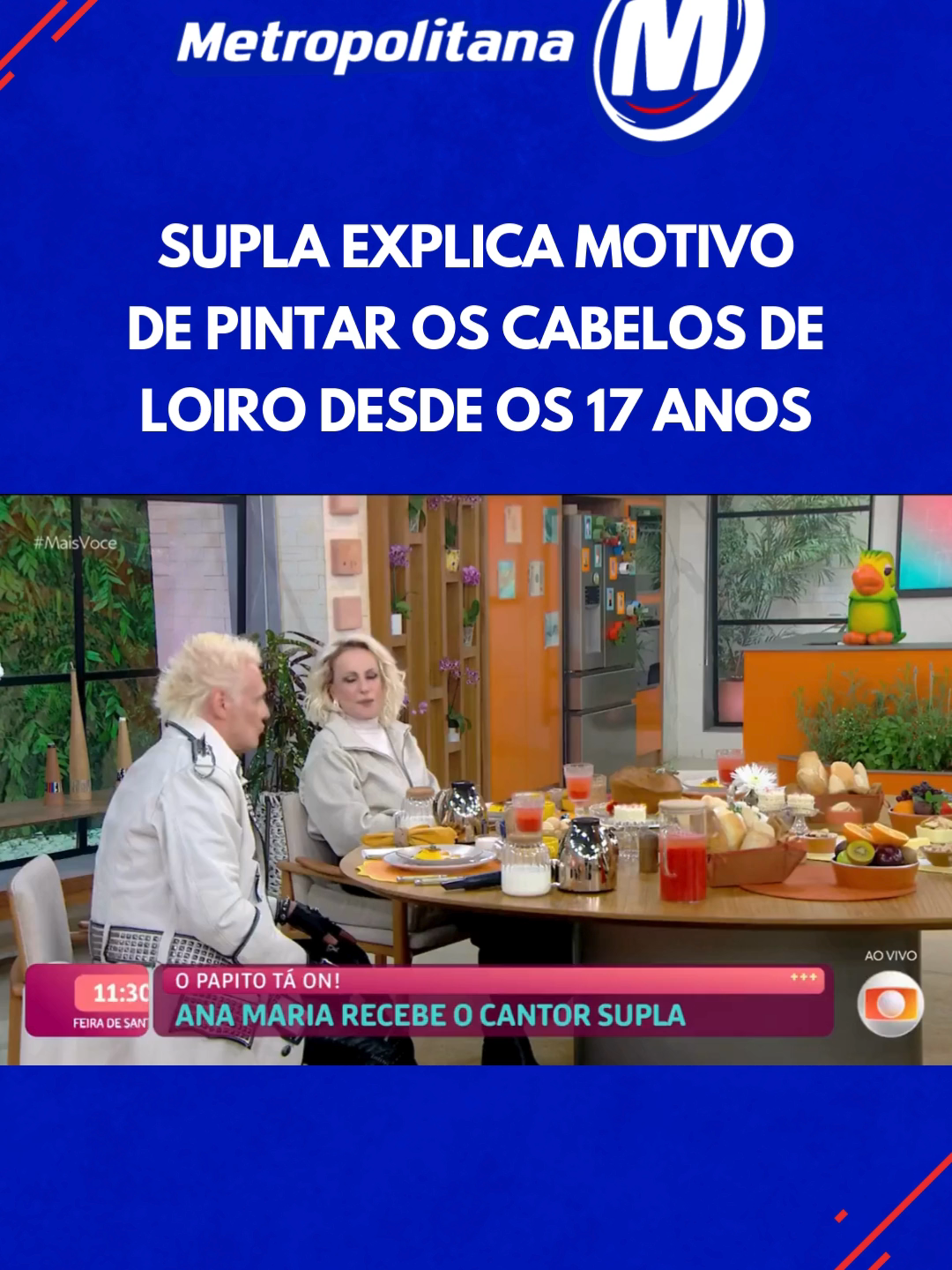 Em entrevista ao 'Mais Você', Supla contou o motivo pelo qual pinta os cabelos de loiro desde os 17 anos de idade. 