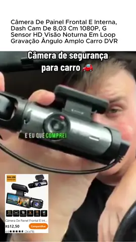 Câmera de Segurança Dupla para carro excelente para motoristas de aplicativos e para segurança da família #achados #achadinhos #carro #cameradesegurança #camera   Produto que comprei no tik tok shop | achadinhos | achados | câmera | câmera para carro | câmera de segurança | gravar viagens