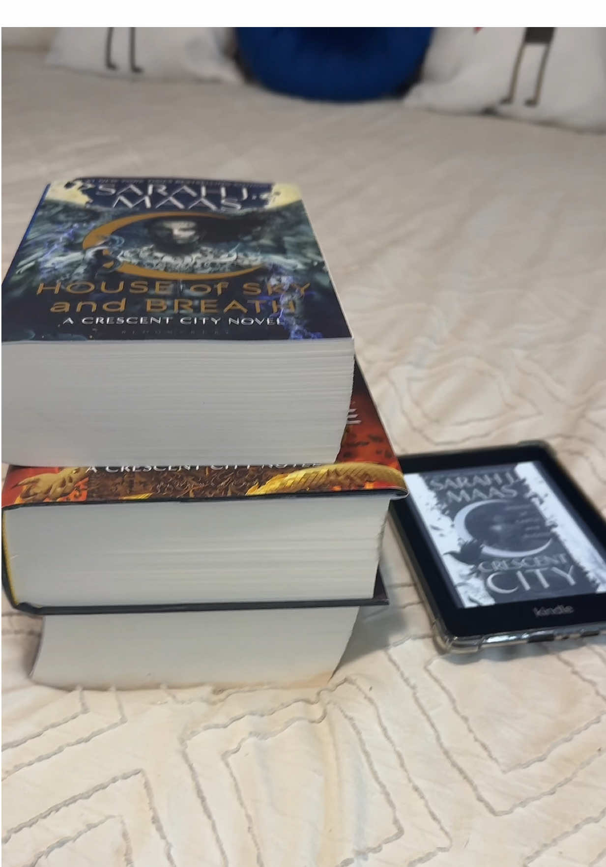 Do you buy books on kindle that you also have in book form or am I just a crazy book lady? #BookTok #crescentcity #kindle #romantacy 