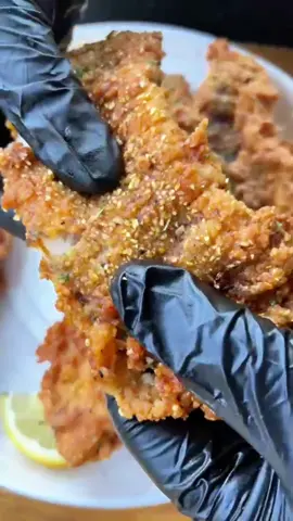 Golden fried fish recipe 🤤 Crispy fried seafood with simple homemade seasonings—an easy recipe you can try for dinner tonight. Perfect for food lovers! 🔥#friedfish #soulfood  #fishtok #catfish #EasyRecipe Bebekitchen    @Louisiana Hot Sauce @OLD BAY Seasoning @Bob’s Red Mill       Ingredients 	•	Whiting fish fillets 	•	All-purpose flour 	•	Cornmeal 	•	Old Bay seasoning 	•	Baking powder 	•	Black pepper 	•	Salt 	•	Egg 	•	Hot sauce 	•	Mustard 	•	High smoke point oil for frying 	•	Lemon wedges (optional) ⸻ Directions 	1.	Prep the fish: 	•	Pat the Whiting fillets dry with paper towels. 	•	Season lightly with salt (if using) and black pepper. 	2.	Make the wet mixture: 	•	Whisk together the egg, hot sauce, and mustard until smooth. 	3.	Make the dry coating: 	•	Mix flour, cornmeal, Old Bay seasoning, and baking powder in a shallow bowl. 	4.	Coat the fish: 	•	Dip each fillet into the egg-hot sauce-mustard mixture. 	•	Dredge in the flour-cornmeal-baking powder mixture, pressing lightly so it sticks. 	5.	Heat the oil: 	•	Pour high smoke point oil into a skillet to about ¼–½ inch deep. 	•	Heat over medium-high until shimmering. 	6.	Fry the fish: 	•	Carefully add fillets to the hot oil (don’t overcrowd). 	•	Fry 3–5 minutes per side until golden brown, crispy, and cooked through. 	•	Remove and drain on paper towels.
