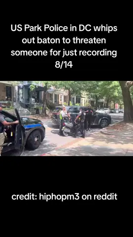 DC US Park Police threatening a bystander simply silently recording them with a baton. #dc #dcmusicfestival #musicfestival #washingtondc #dmvtiktok 