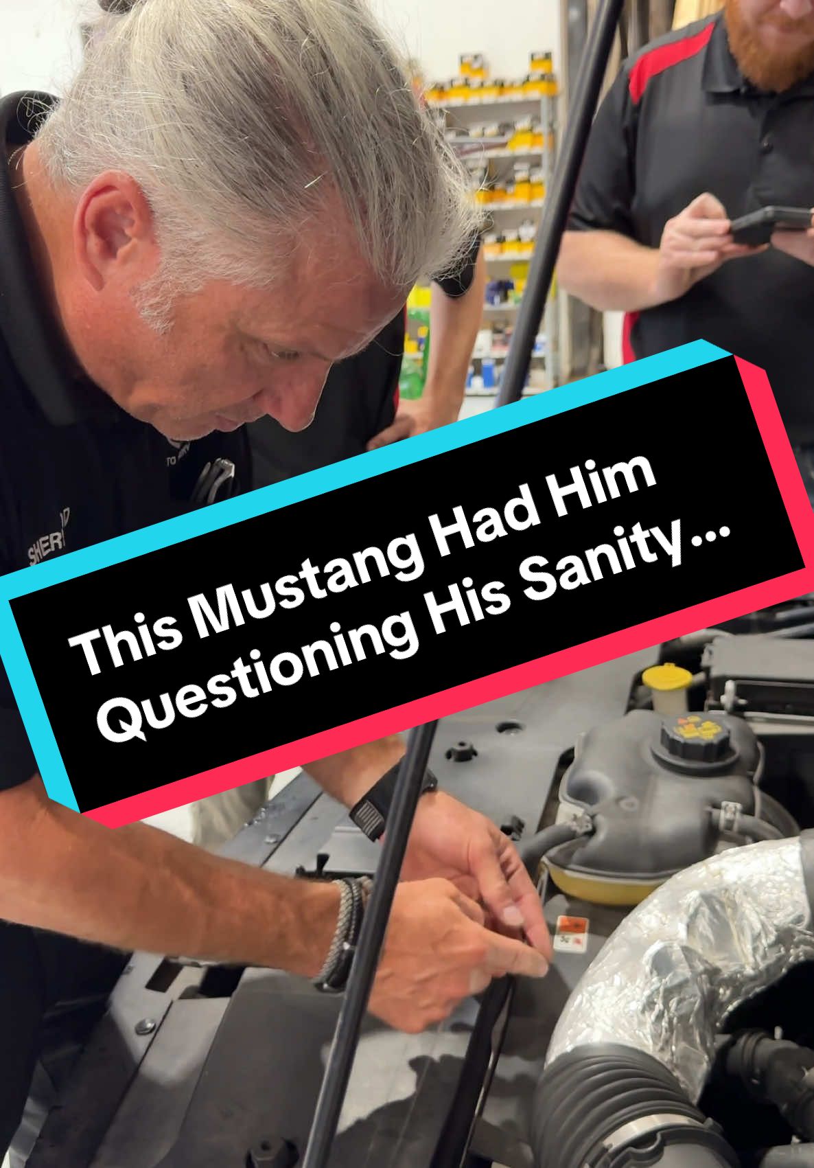 Someone help him out! 😅 #ford #fordmustang #mechanic #tools #fyp #foryou #automotive #DIY #viral #tooltok 