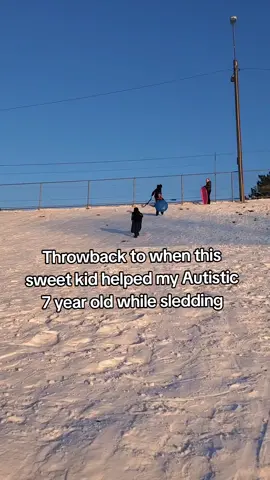 My kiddo is turning 11 next month 🥲 But every winter he remembers and talks about this mystery kid who helped him 🥲❤️  #autism #utah #taylorsvilleutah #sledding #goodkids 