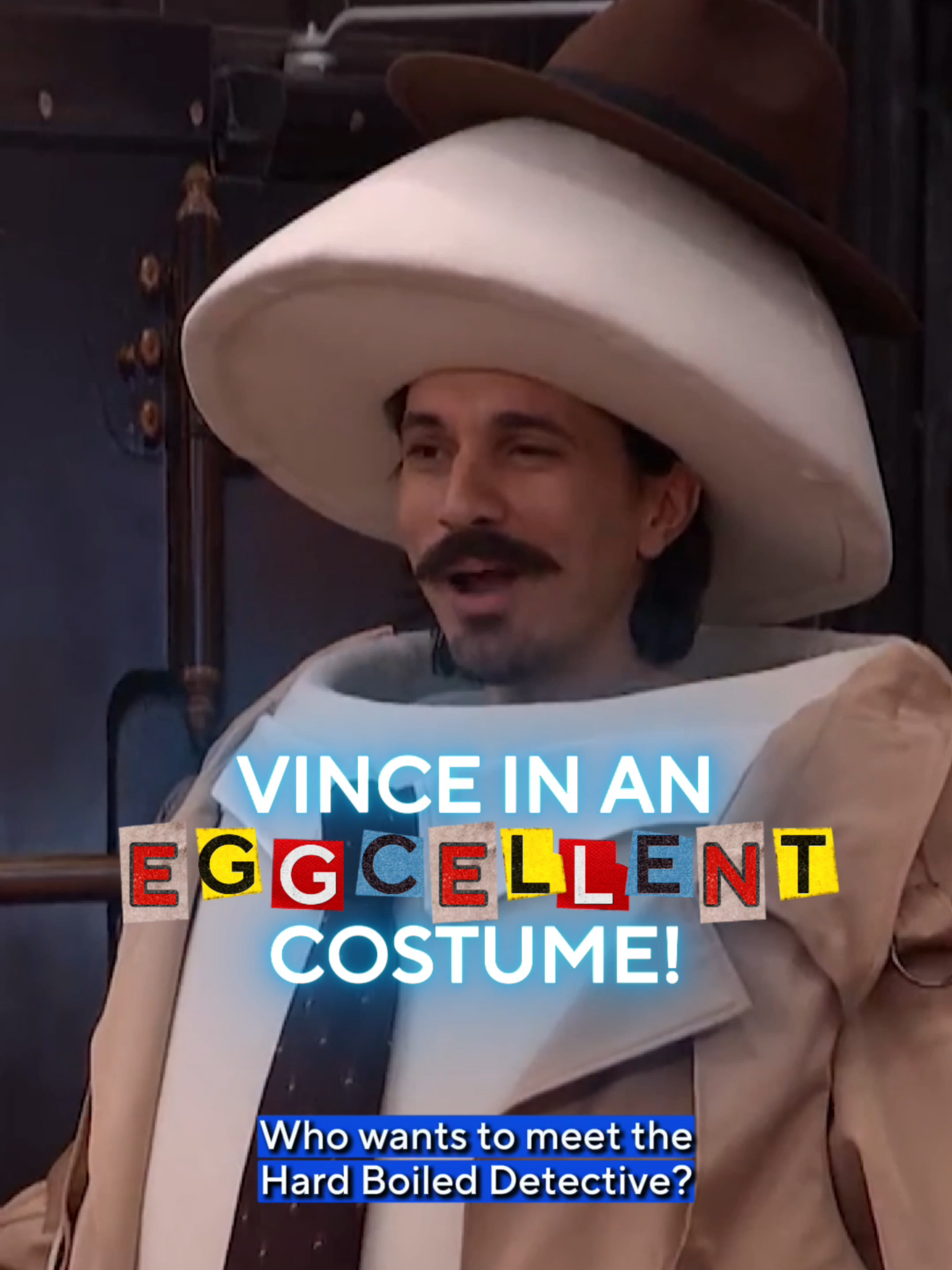 Vince will be nothing but scrambled eggs after scrambling for votes all week. 🥚🍳   .  .  .  #BigBrother #BB27 #eggs #costume #funny