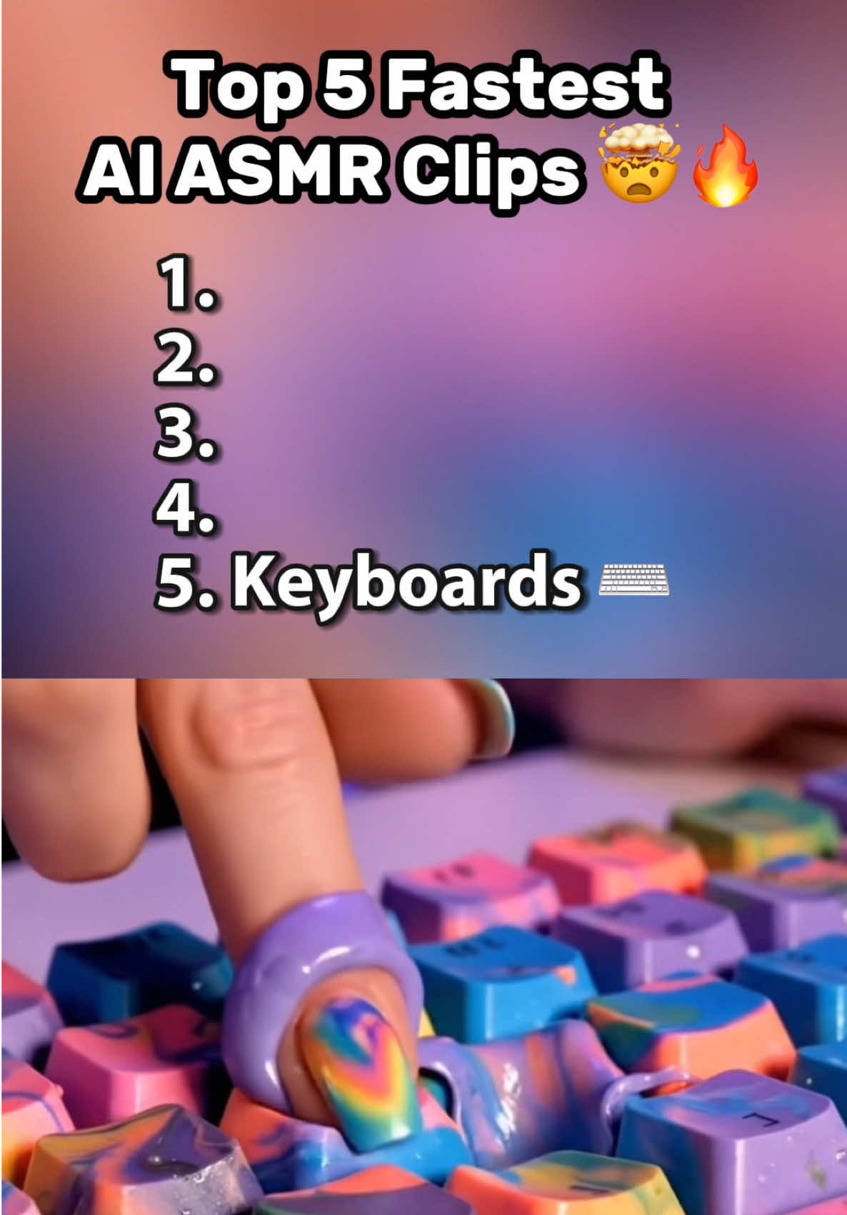 Top 5 fastest AI ASMR moments — super satisfying! 😍🎧 #AIASMR #Ranking #Satisfying #ai #aiasmr #top5 #visualasmr #viralrankai #OddlySatisfying #reels #usa #fypシ 