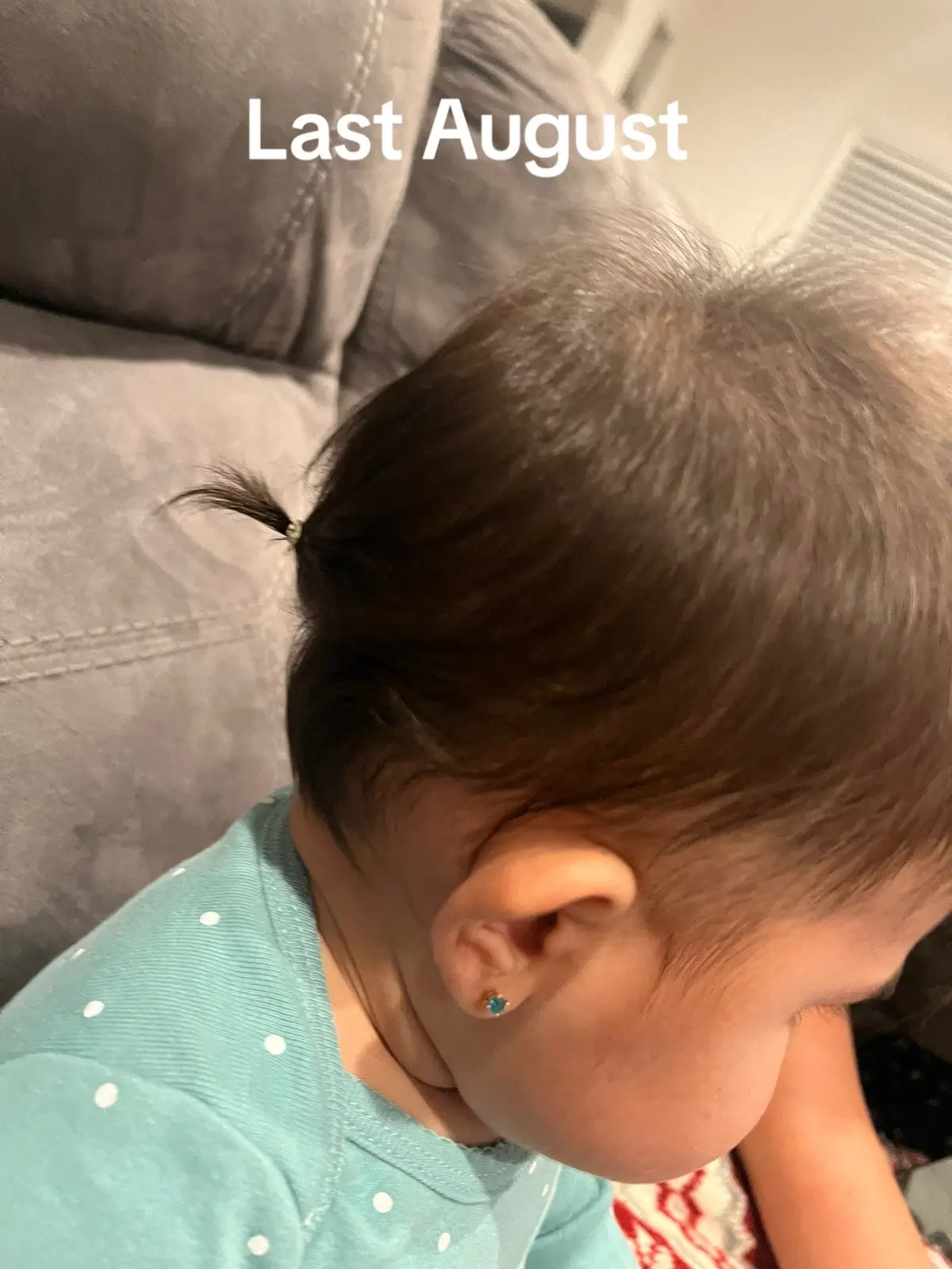 Her hair grew so much in the past year. So happy her hair came in because pigtails are the cutest on her 