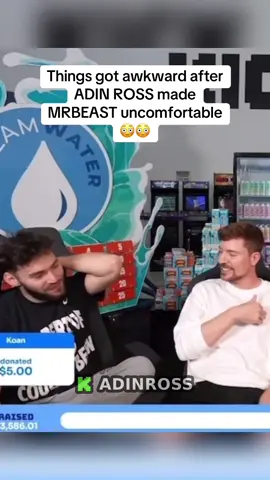 Things got awkward after ADIN ROSS made MRBEAST uncomfortable 😳😳 #kick #adinross #mrbeast #xqc #teamwater 