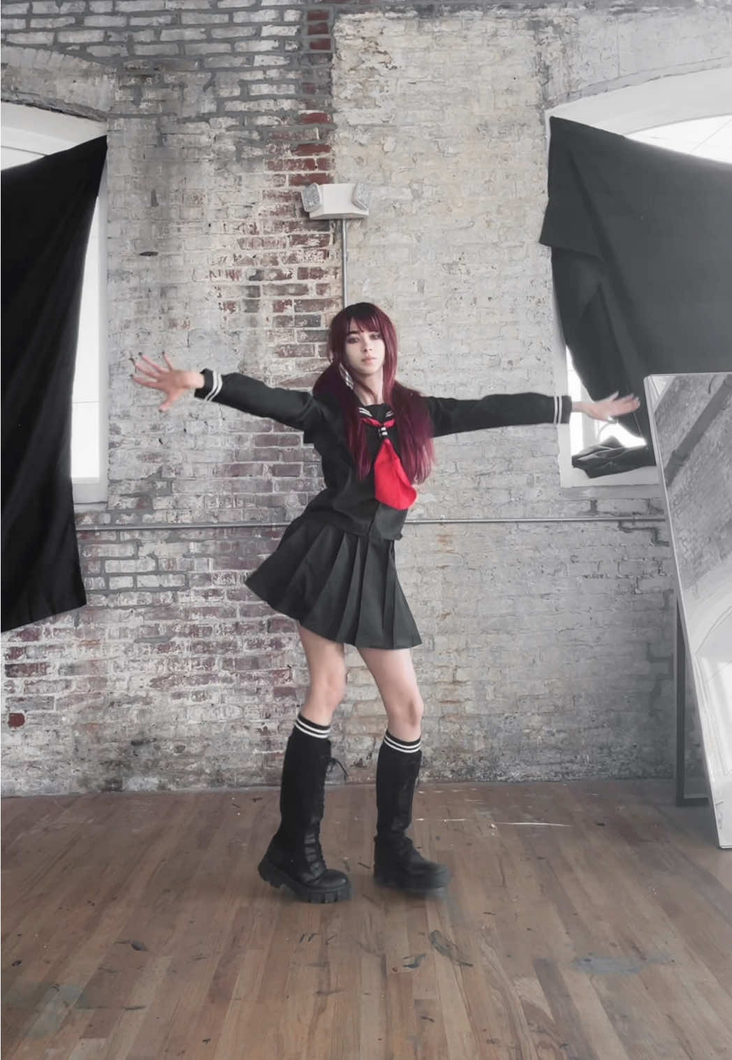 In my restless dreams I see the Motekke Sailor Fuku dance 💔 If you have never seen Lucky Star watch it ❤️_❤️ #luckystar #2000sanime #anime #cosplay #dance 