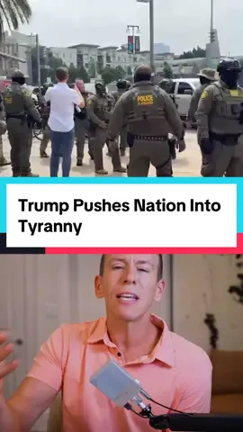 Trump Pushes Nation Into Tyranny #usa #america  Trump just sent, what some call his secret police, to intimidate Gavin Newsom while he was announcing that California will not let him steal the 2026 election. Newsom’s press office responded to this tyranny saying: “TRUMP’S PRIVATE ARMY IS ILLEGALLY ON PRIVATE PROPERTY!!!! WE WILL NOT BE INTIMIDATED BY THIS WEAK LITTLE MAN!!!” This comes as Trump is suggesting that he will put America under military occupation. He said that DC will serve as a beacon for the rest of America, and that he will do what he’s doing there to Chicago, New York, Los Angeles, and the rest of the nation. Trump then said that if Congress won’t extend his military occupation of DC and his federalization of the police, then he’ll declare a national emergency. In DC, the Feds began setting up checkpoints so Americans will now have to identify themselves and consent to searches in order to pass through to their homes. When the crowd of protestors grew considerably, the Feds ran away. A man yelled at the military patrolling DC saying “You have an obligation to refuse unlawful orders”. The guard ignored him The Pentagon is preparing a military “quick reaction force” that will be sent into American cities to put down protests. The White House is now changing the Smithsonian museums to make sure they align with “President Trump’s interpretation of history”. They’re going to change your history because people cut off from their own past can be led anywhere, so long as they can’t recall where they came from.
