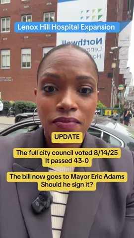 Lenox Hill #hospital expansion gets #approval from the full city council. The bill is now headed to the mayor. @NBC New York #nyc #healthcare