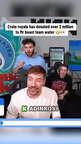 Crate royale donates again to Mr beast & adin Ross stream for team water charity 👀👏 #adinross #mrbeast #charity #foryou #fyp 