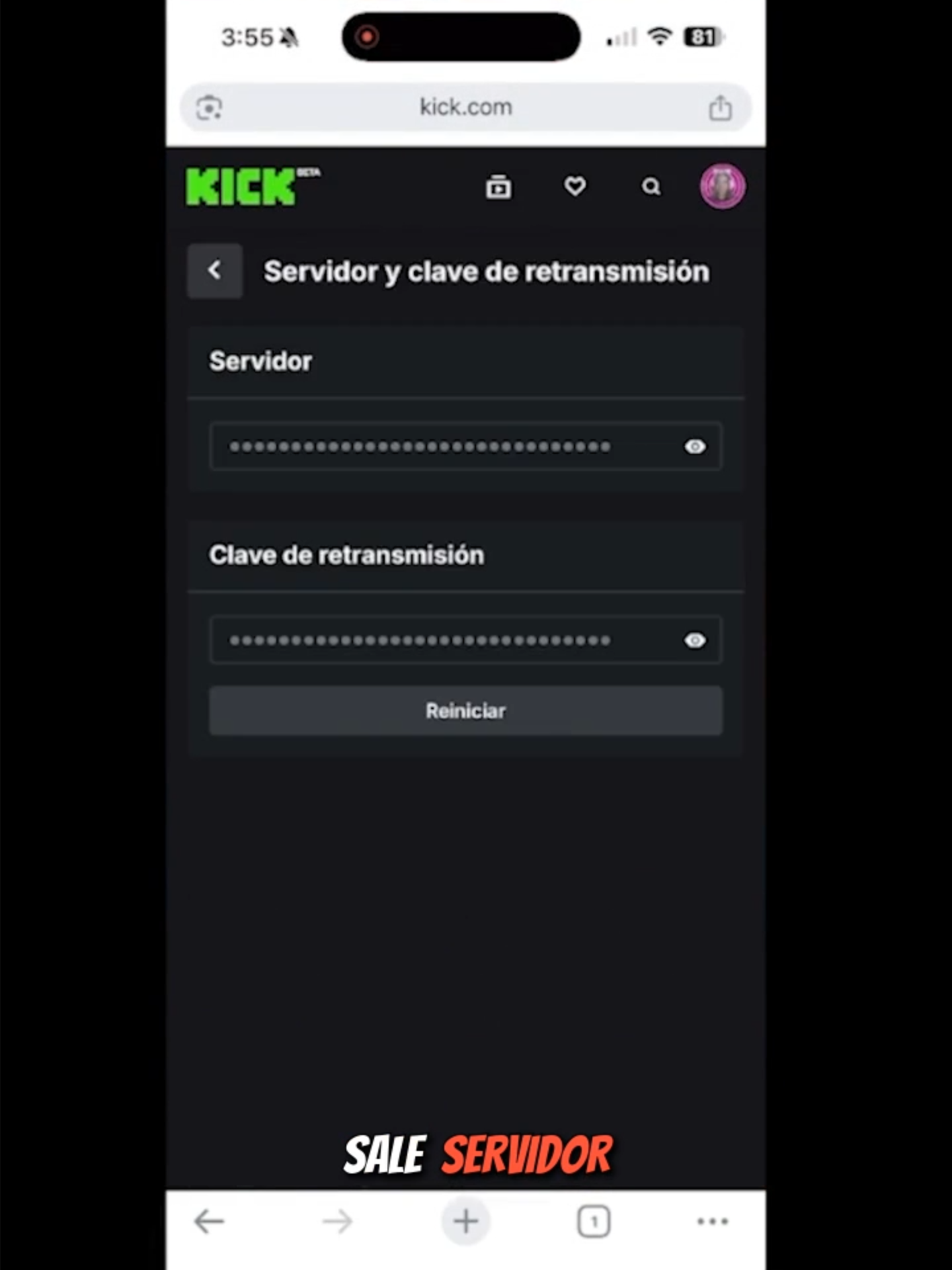 !COMO SACAR LA CLAVE DE RETRANSMISIÓN DE KCIK PARA EL CELULAR! #español #consejo #kick #stream #comoempezarenkick #comohacerstream #configuracion