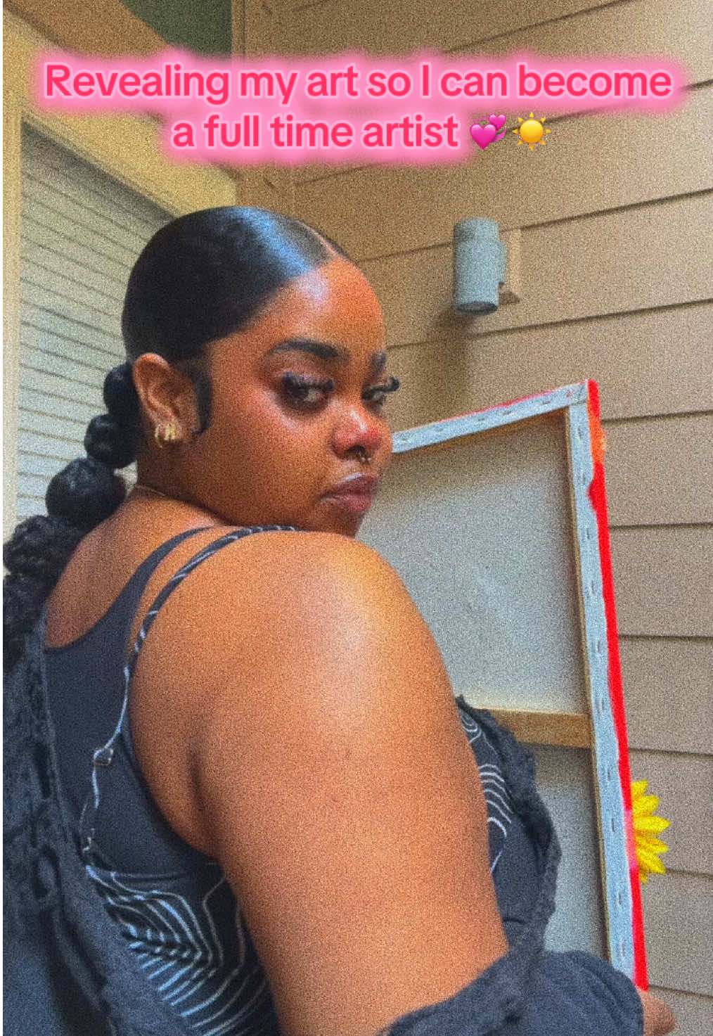 Made this piece last year called “Bloom” after my dad passed away ❤️. It represents us women blooming into ourselves and our full potential. #fyp #paintingreveal #artist #blackart #acrylicpainting 