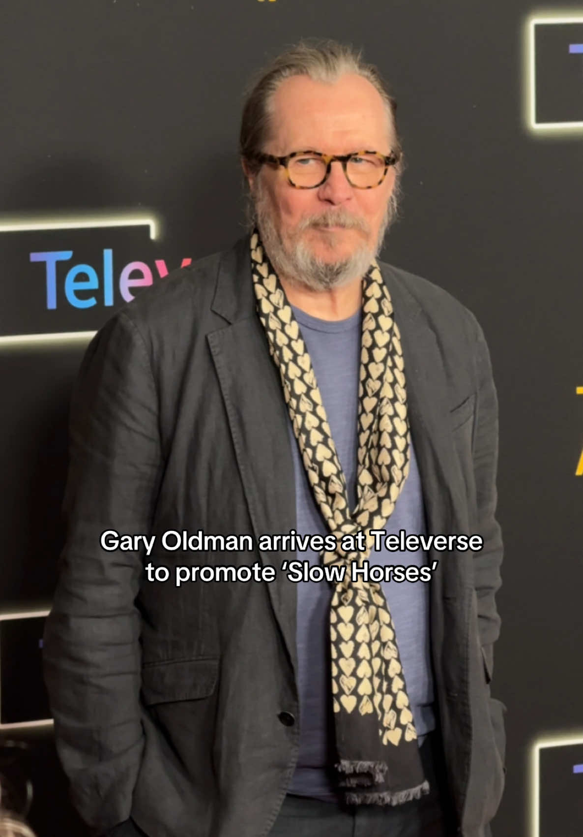 #SlowHorses star and Emmy nominee Gary Oldman has arrived at day one of Televerse. #fyc #emmys #redcarpet #celebrity