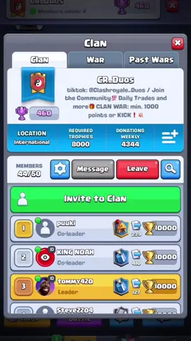 We need Clan war attackers!!! #fy #viral #clashroyale #clanwar 