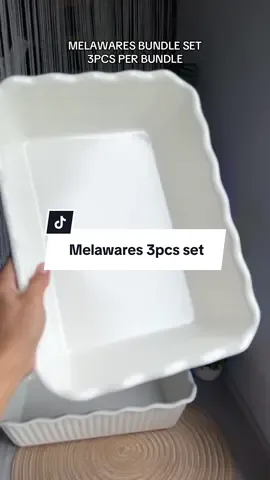 Melawares 3pcs food server set #melawaresrectangularivoryserverset #melawaresnewcollection #melawares #foodserver 