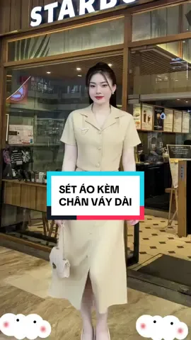 SÉT ÁO KÈM CHÂN VÁY DÀI NÚT BỌC COTON LẠNH #ngocmayshop88 #setxinh #xuhuong 