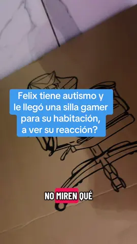 Felix tiene autismo y  le llegó una silla gamer  para su habitación,  a ver su reacción? @OneShop #autism #autismo #sillagamer #fyp #parati 