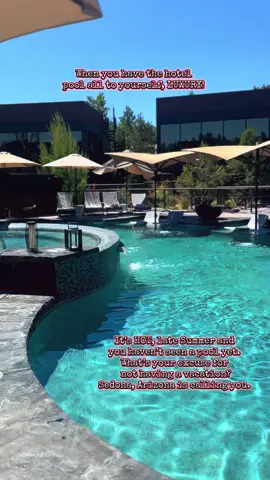 Alone time at the pool is a different type of peace.  This Sedona boutique hotel has such a cozy and spacious atmosphere. I got sun-kissed while having a yummy lunch.  The restaurant sits alongside of the pool making it extremely convenient to grab a bit.  Tell me again why you haven’t booked this? 🤔  #blowthisup #viral #fy #fypシ #jusssmj 