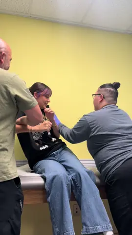Took my 16-year-old to her physical… everything was fine until they said ‘you need shots.’ That’s when the entertainment began 😂💉 You think she would be use to them by now.. But no 😂😂😂 #FearOfNeedles #TeenVsNeedle #SoFunny #ForYouPage #ButThatNursesPatiences ❤️