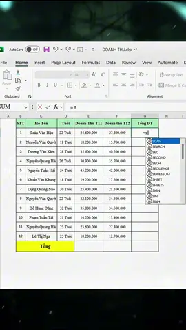 Mẹo tính tổng siêu nhanh trong Excel  #excel #word #tinhoc #thuthuat #exceltips    