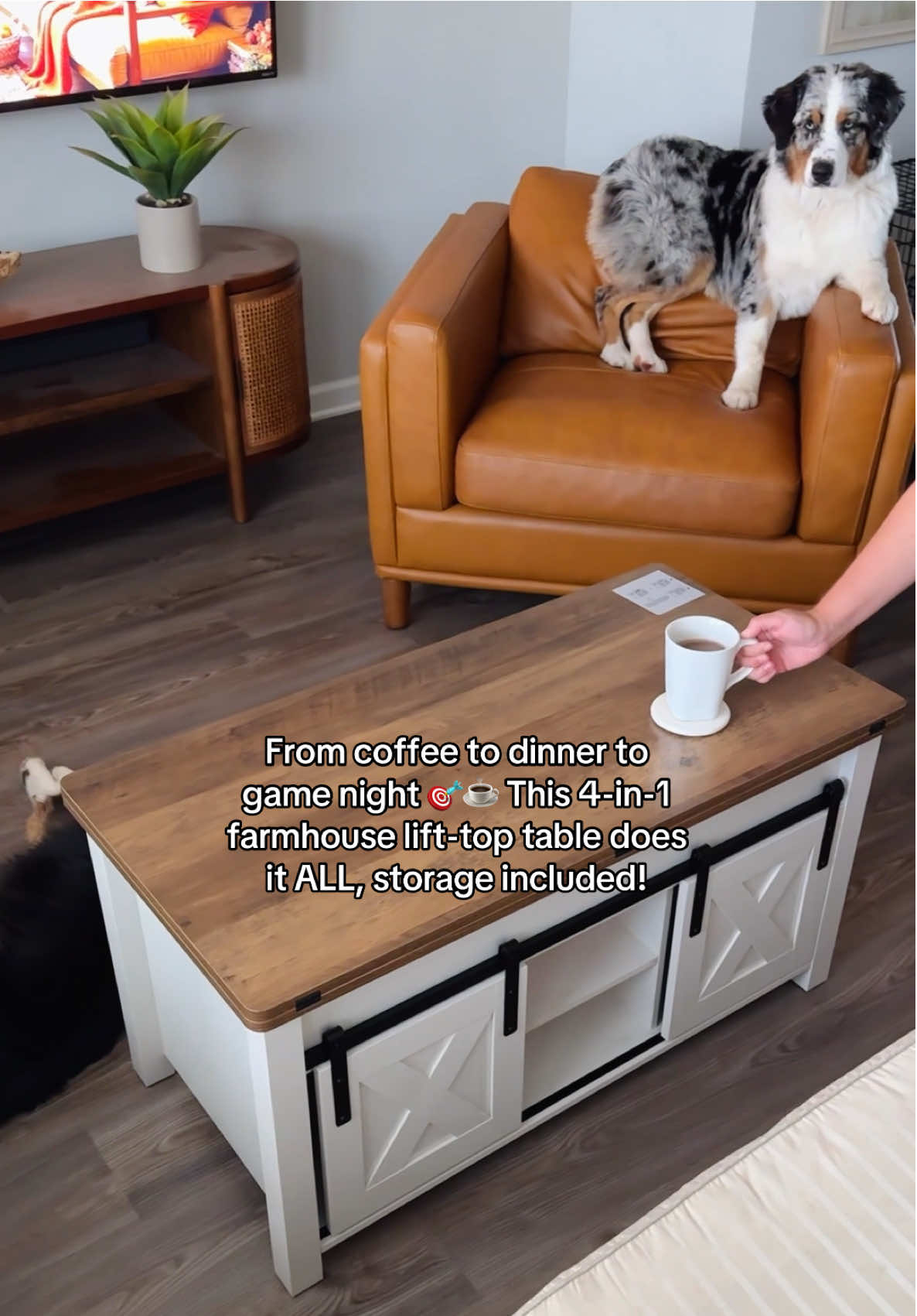 Also perfect for small spaces #coffeetable #lifttopcoffeetable #storage #livingroom #apartment 