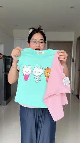 Áo cộc tay cho bé gái hình kem yêu #kimlocbaaby #virralvideo #aocotton 