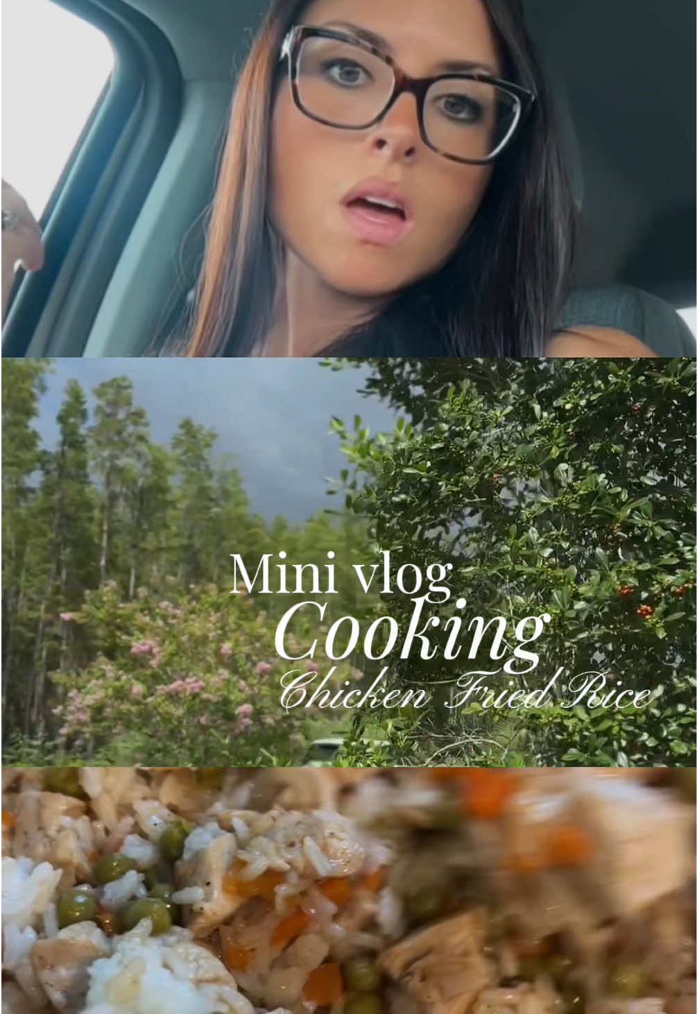 Mini dinner vlog! Come make some chicken fried rice with me ! @Allrecipes  1 large egg 1 tablespoon water 1 tablespoon butter 1 tablespoon vegetable oil 1 medium onion, chopped 2 cups cooked white rice, cold 1 cup cooked, chopped chicken meat 2 tablespoons soy sauce 1 teaspoon ground black pepper or to taste 1 can of peas & carrots (optional) Side of vegetable spring rolls * #DinnerIdeas #dinnerwithme #chickenrecipe #whatsfordinner #CapCut 