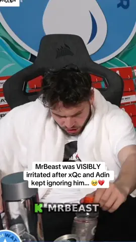 MrBeast was VISIBLY irritated after xQc and Adin kept ignoring him… 🥺💔 #mrbeast #adinross #xqc 