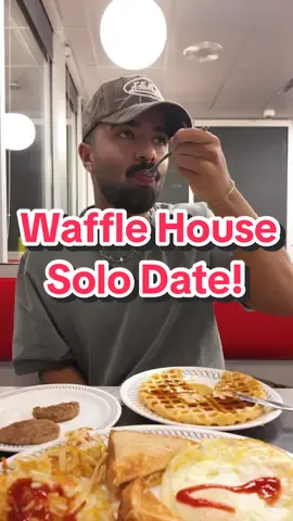 Went on a solo date to Waffle House! #pov #mukbang #asmr #solodate 