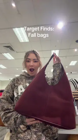 Dare I say the best bag find for fall. The wine color is stunning let me know if I need them all #targetfinds #targethaul #targetbag 