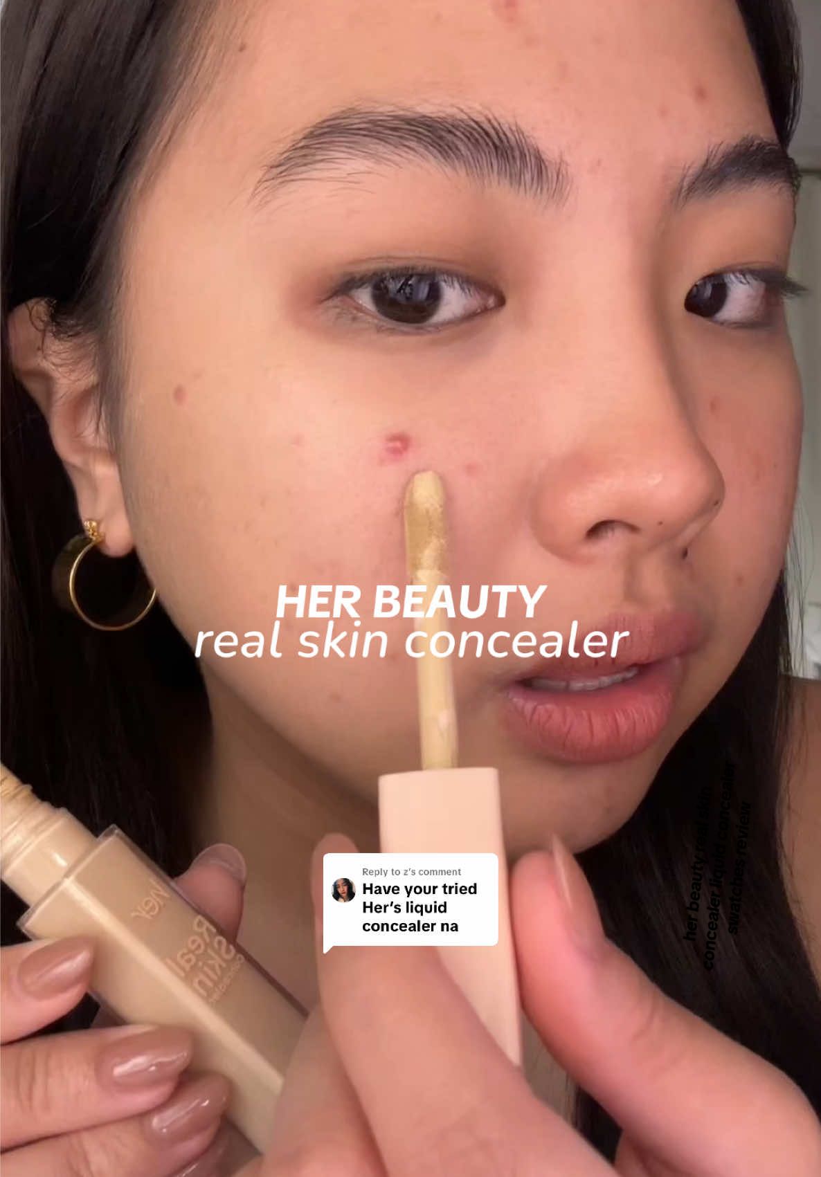 Replying to @z full swatches + thoughts @Her Beauty Space Real Skin concealers and correctors  #beautyph #makeupph #herbeauty #affordablemakeup #concealer 
