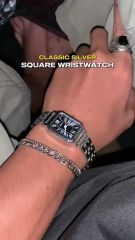 Replying to @Frecy🌸 mismo!! at affordable pa, sa halagang ₱150 may luxury vibes watch ka na! ⌚️🫣🔥 —Classic Silver Square Watch #squarewatch #wristwatch #womenswatch #watchformen #silverwatch 