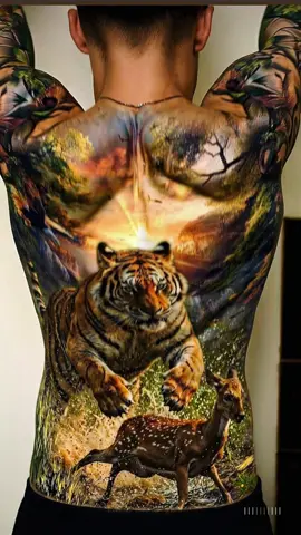Crazy jungle back! #tattoo #viralvideos #fyp 