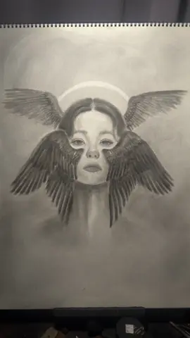 Black Swan (Angel) #abstractart #art #charcoal #charcoaldrawing #portrait 