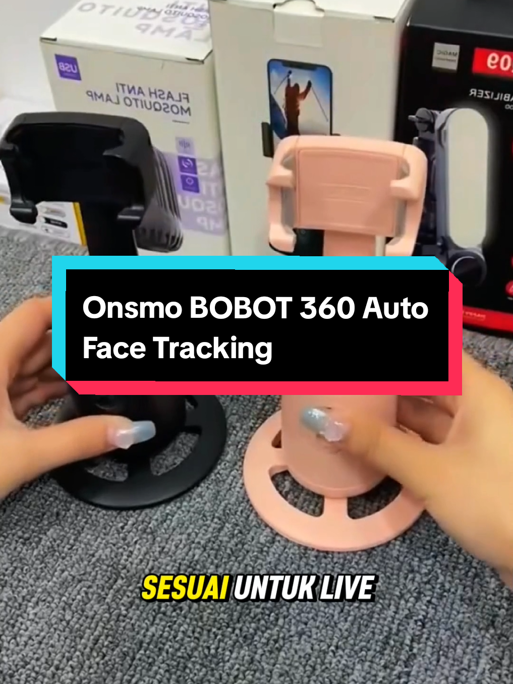 Selfie & Live Streaming Tak Perlu Pegang Lagi! #selfiestick #autofacetracking  #360rotation #contentcreator #tiktokshopmalaysia 