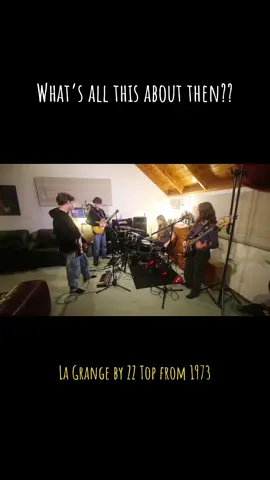 Here's La Grange from ZZ Top! A hard driving heavy rock blues tune with great drums, solid bass and great scope for lead guitar... CRANK IT UP!! La Grange by the American rock group ZZ Top, is off their 1973 album Tres Hombres. One of ZZ Top's most successful songs, it was released as a single in 1973 and received extensive radio play, rising to No. 41 on the Billboard Hot 100 in June 1974. The song’s title and lyrics refer to a brothel on the outskirts of La Grange, Fayette County, Texas... can't say we've been there but sounds like the boys from ZZ Top called in at some point!!🤣Share the heck out of it and enjoy with lashings of volume! #rumpusmachine #familyband 😁🎤🎸🥁🤘#classicrock #classicrocktiktok #zztop 