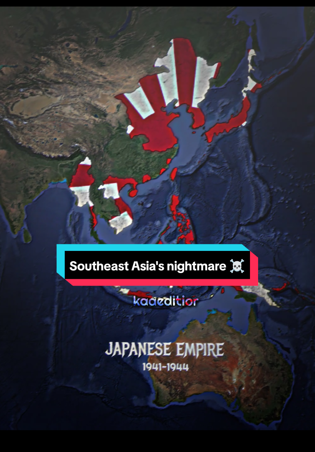Southeast Asia's nightmare ☠️ Dibawah pimpinan Kaisar Hirohito, Kekaisaran Jepang pada masa Perang Dunia II memiliki wilayah yang cukup luas di Asia dan Pasifik. Berikut adalah beberapa wilayah yang dikuasai oleh Jepang selama PD II: - Wilayah di Asia: Jepang menguasai sebagian besar Cina, termasuk Manchuria yang dijadikan negara boneka bernama Manchukuo. Mereka juga menguasai Korea, Taiwan, dan beberapa wilayah di Asia Tenggara. - Wilayah di Pasifik: Jepang menguasai banyak pulau di Pasifik, termasuk Filipina, Malaya, Singapura, dan Hindia Belanda (sekarang Indonesia). - Ekspansi ke Asia Tenggara: Setelah memutuskan untuk tidak menyerang Uni Soviet karena kekalahan di Nomonhan, Jepang fokus pada ekspansi ke Asia Tenggara untuk mendapatkan sumber daya alam. Jepang memiliki strategi untuk menguasai Asia Pasifik dan mendapatkan sumber daya alam yang dibutuhkan untuk menopang upaya perang mereka. Namun, perluasan wilayah ini juga menyebabkan ketegangan dengan negara-negara Sekutu, termasuk Amerika Serikat. - - #history #japanempire #kaaeditior #historycreatorteam #faktaduniaunik2_ 