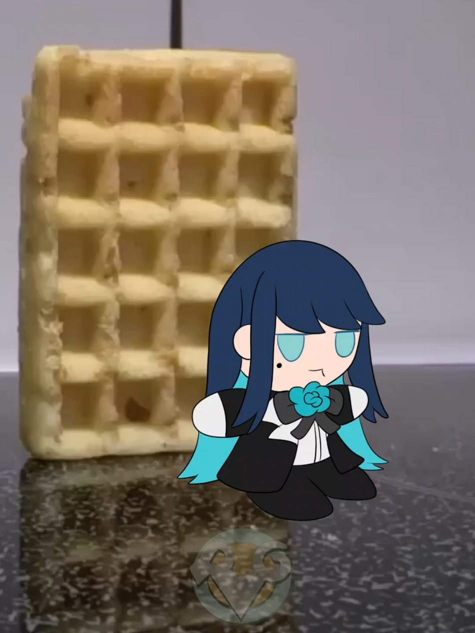 Ado is crushed by a waffle 🗣💙 #ado  #adomination #adoworlddomination #adoutaite  #adohibana @Ado  (webada qué hice en menos de un día xd, y según me quedo chistoso)