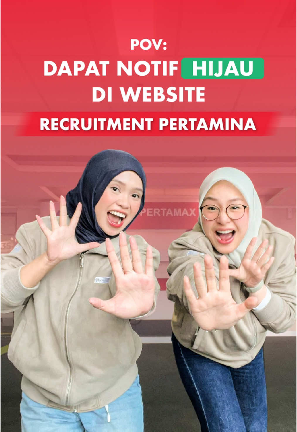 Kalau dapat notif HIJAU di website recruitment Pertamina pasti auto bahagia dong!👀 Yuk, kejar notif HIJAU kamu dengan submit CV mu. Proses pendaftaran dan rekrutmen hanya dilakukan melalui situs resmi https://recruitment.pertamina.com!😉🙌🏻 #MyPertamina #Call135 #EnergizingYou #EnergizingYourJourney #EnergizingTheNation 