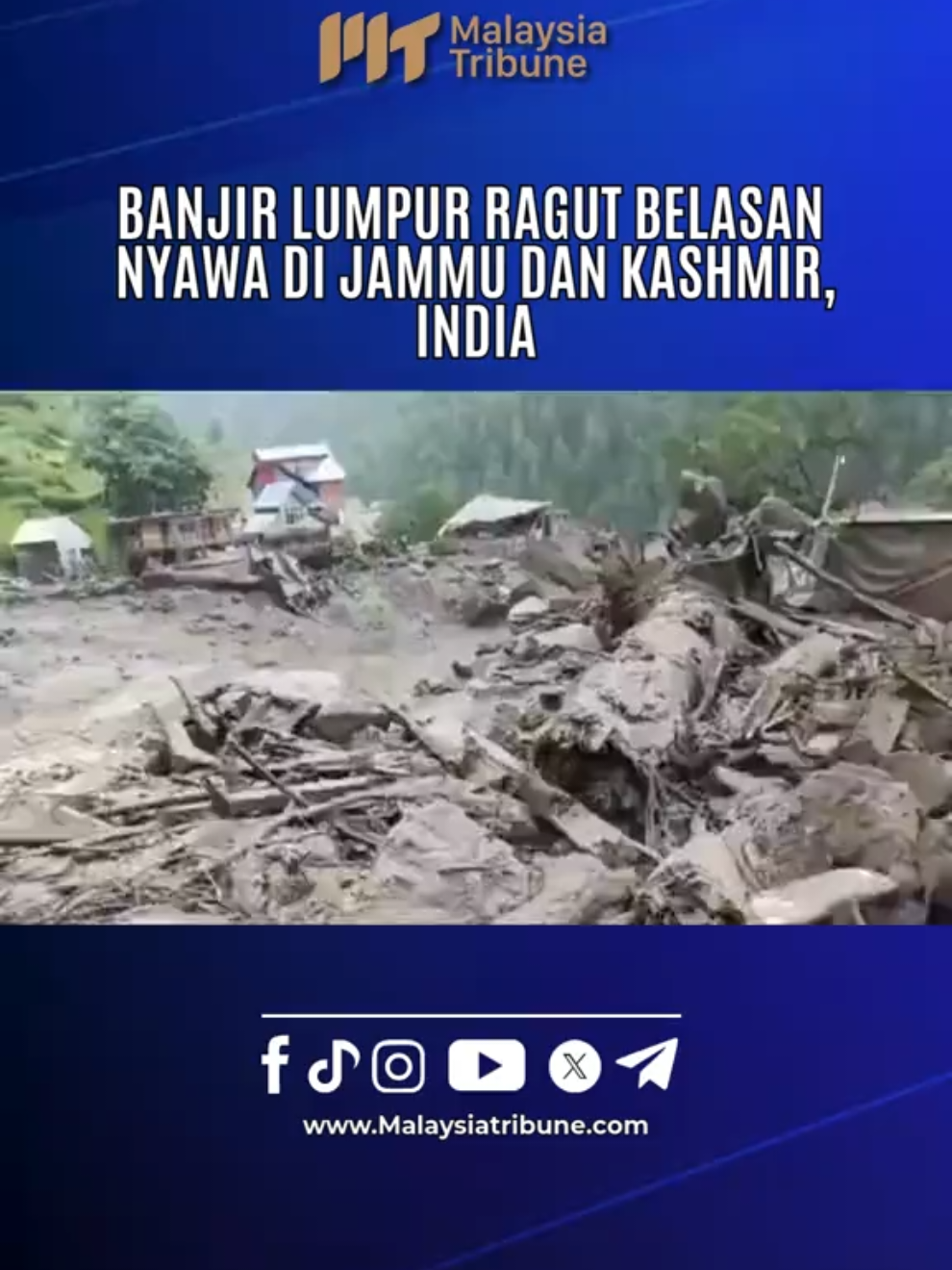 Sekurang-kurangnya 12 mayat ditemui, manakala ramai lagi masih hilang dalam banjir kilat di Chashoti, Padder, daerah Kishtwar, Jammu dan Kashmir, India.#malaysiatribune #beritasemasa #beritaterkini #india 