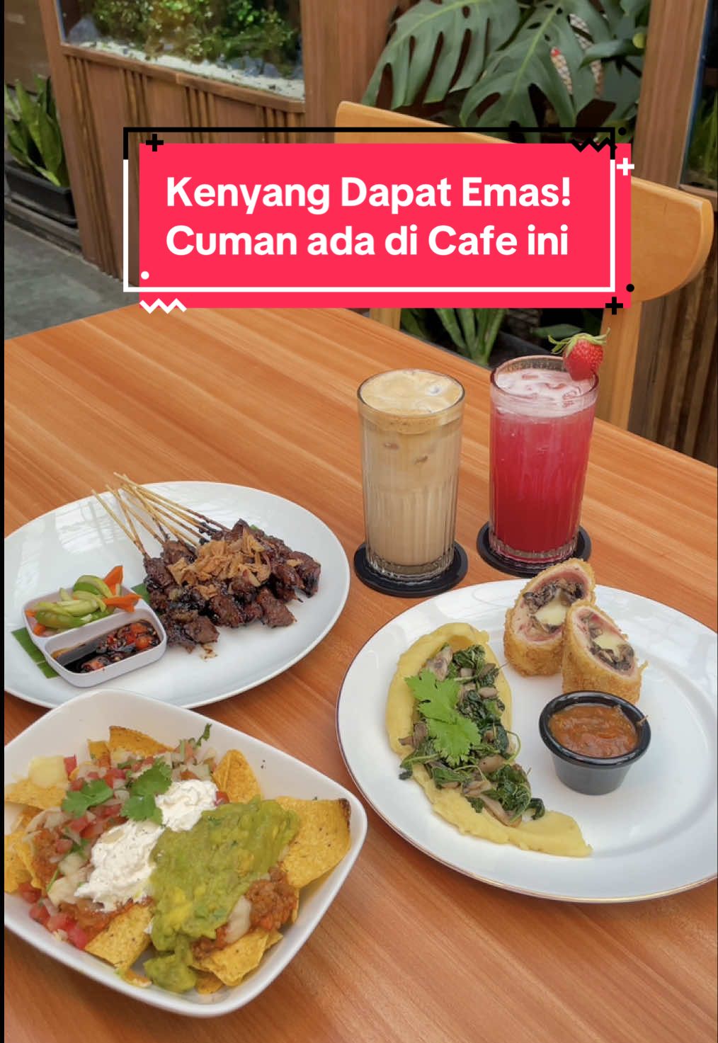 Kenyang Dapat Emas?!  Cuman ada di cafe ini! Aku baru aja nemuin cafe yang unik dengan konsep yang antimainstream 🌿🪸 Rekomendasi Menu Barunya : ✨Chicken Cordon Bleu ✨Sate Maranggi ✨Tortila Bites ✨Pink Bulshit ✨Kopiju 📌Gradis & Co Jl Setu Cipayung No.69 Jakarta Timur Vibesnya ijo” cantik gitu ada tanaman anggur dan Aquascape yang keren! Yuk siap siap makan disini dan dapetin emasnya! Follow dan kepoin tiktok nya @Gradis & Co | Restaurant 🌿😍 #gradisandco #kulinerjakartatimur #coffeeatery #foodinhands #kulinerdisekitarmu #jktculinarydiary #placetogojkt #cafejakartatimur #promomakanan #fyp 