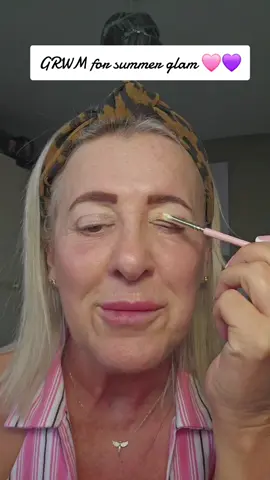 GRWM for summer glam 🩷💜 #grwm #makeup #lovemakeup  #matureskin #nevertooold 