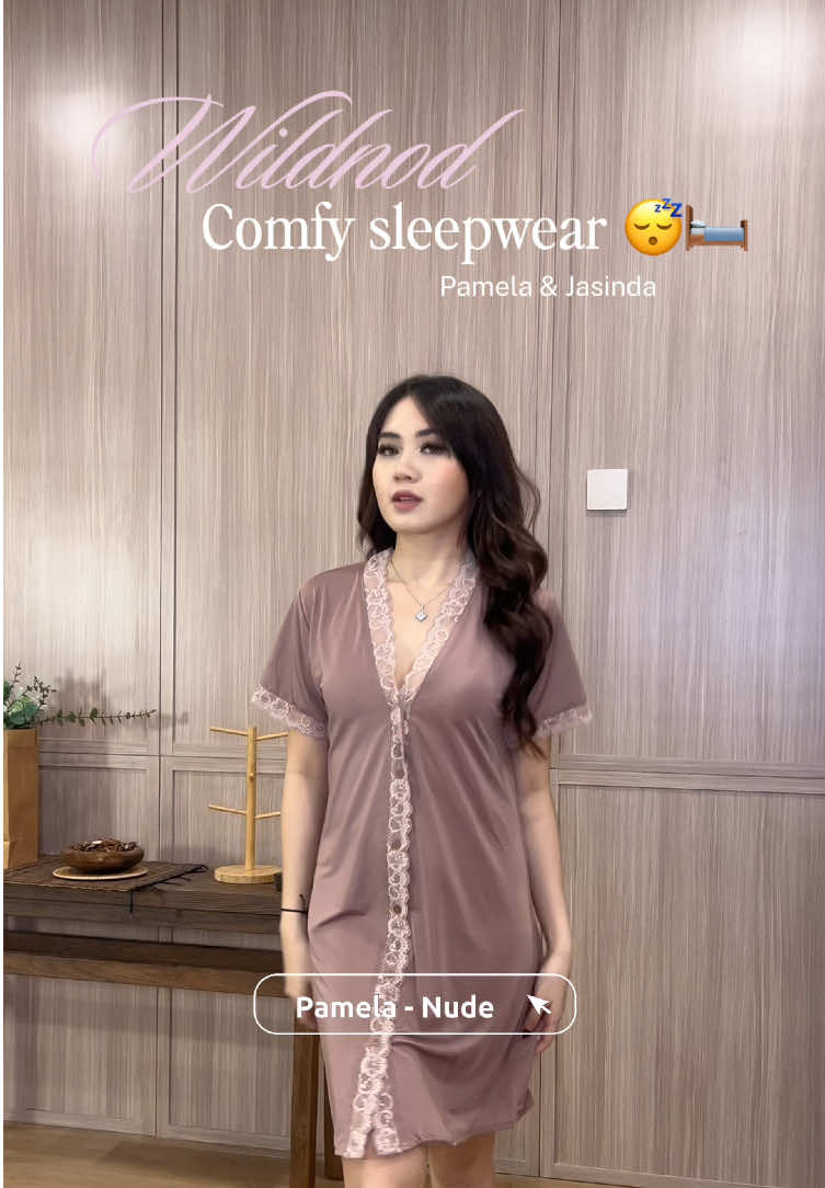 Wildnod comfy sleepwear 😪😴🧸 Produk:  Pamela - Nude Jasinda - Plum #sleepwear #sale88 #sale88tiktokshop #wildnodshop #promomakanmerdeka 