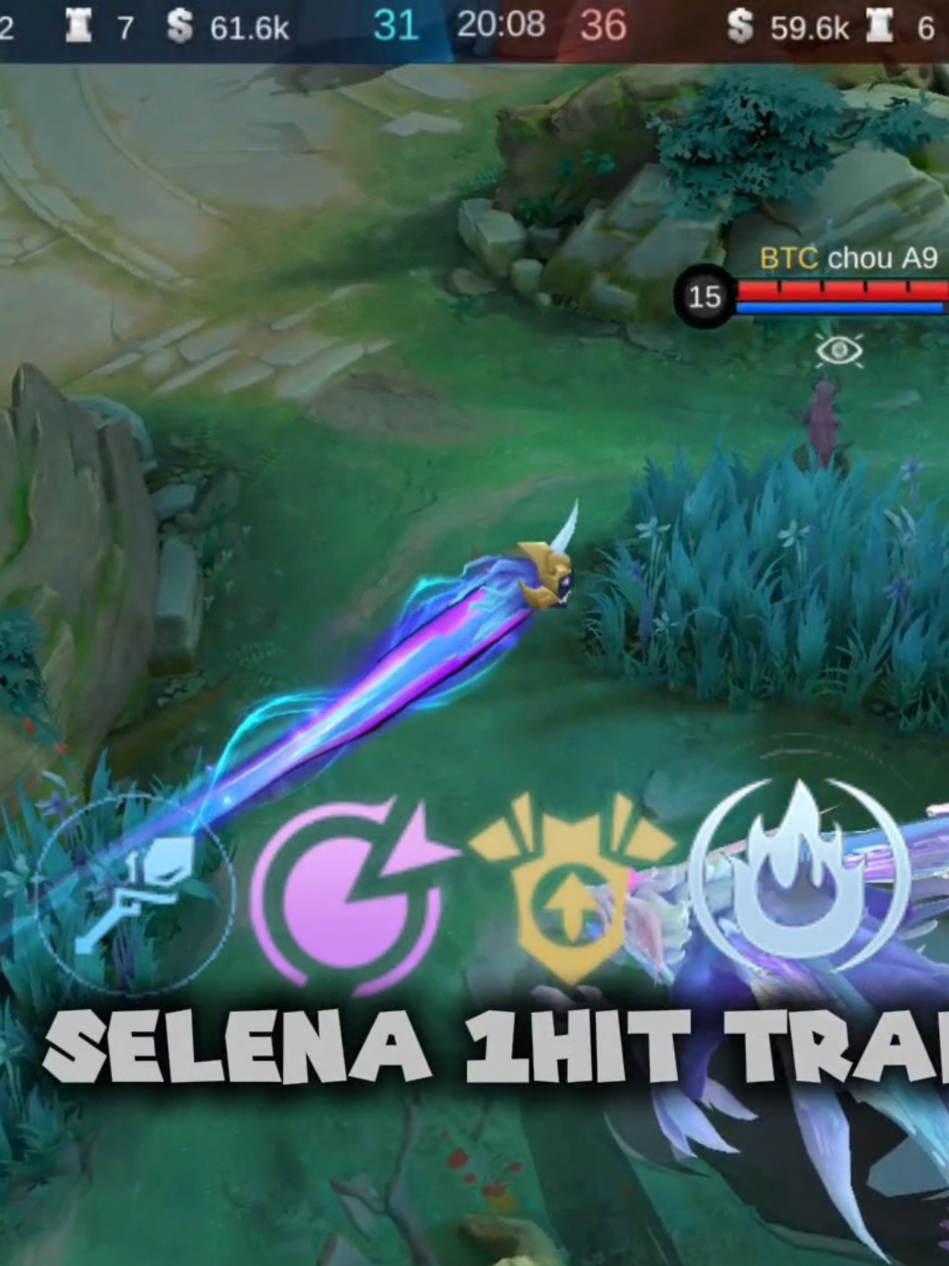 Selena 1hit trap Build and Emblem #MLBB #selena #lowlights #HLIX #fypシ゚viral 