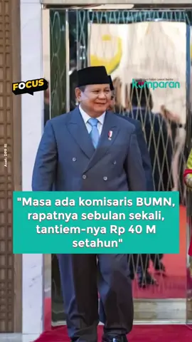 Dalam pidato kenegaraan di Sidang Tahunan MPR/DPR 2025, Presiden Prabowo Subianto menegaskan reformasi besar-besaran dalam pengelolaan BUMN. Ia memerintahkan Badan Pengelola Investasi (BPI) Danantara Indonesia untuk merombak struktur dan sistem remunerasi komisaris serta direksi. Jumlah komisaris BUMN akan dipangkas maksimal menjadi 6 orang, bahkan idealnya 4–5 orang. Prabowo juga menghapus pemberian tantiem bagi komisaris dan direksi, terutama jika BUMN merugi, serta menyoroti istilah “tantiem” yang dianggapnya membingungkan publik. Ia mencontohkan kasus komisaris yang hanya rapat sebulan sekali namun menerima tantiem Rp 40 miliar per tahun. Kebijakan ini juga berlaku bagi direksi: tidak ada tantiem jika rugi, dan keuntungan harus benar-benar riil, bukan “akal-akalan”. Prabowo menegaskan setiap rupiah uang rakyat harus dijaga, serta siap mengganti pejabat BUMN yang menolak kebijakan ini, menyatakan banyak anak muda yang siap menggantikan mereka. Pernyataan ini mendapat tepuk tangan dari anggota DPR. 📸: Dok. DPR RI, YouTube Sekretariat Presiden. Follow WhatsApp Channel kumparan untuk dapat Informasi terpercaya dikirim langsung ke WhatsApp kamu. Ketik kum.pr/WAchannel di browser kamu sekarang, agar bisa share informasi tanpa ragu. #focus #pidatoprabowo #bisnis #vidol #prabowo #sidang #mpr #dpr #dpd #gibranrakabuming #apbn2026 #tantiem #anggaran #info #infoterkini #berita #beritaterkini #bicarafaktalewatberita #kumparan