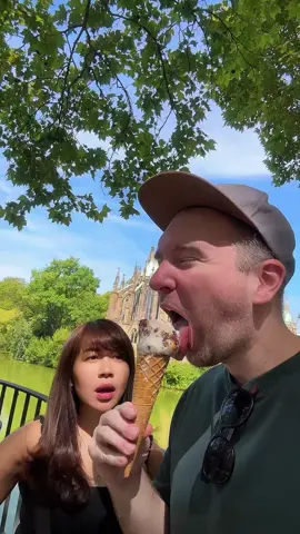 Tidak ada romantis2 nya 😂#pacarbule #mixedcouple #eating #icecream #tiaandmarvin🇮🇩🇩🇪 