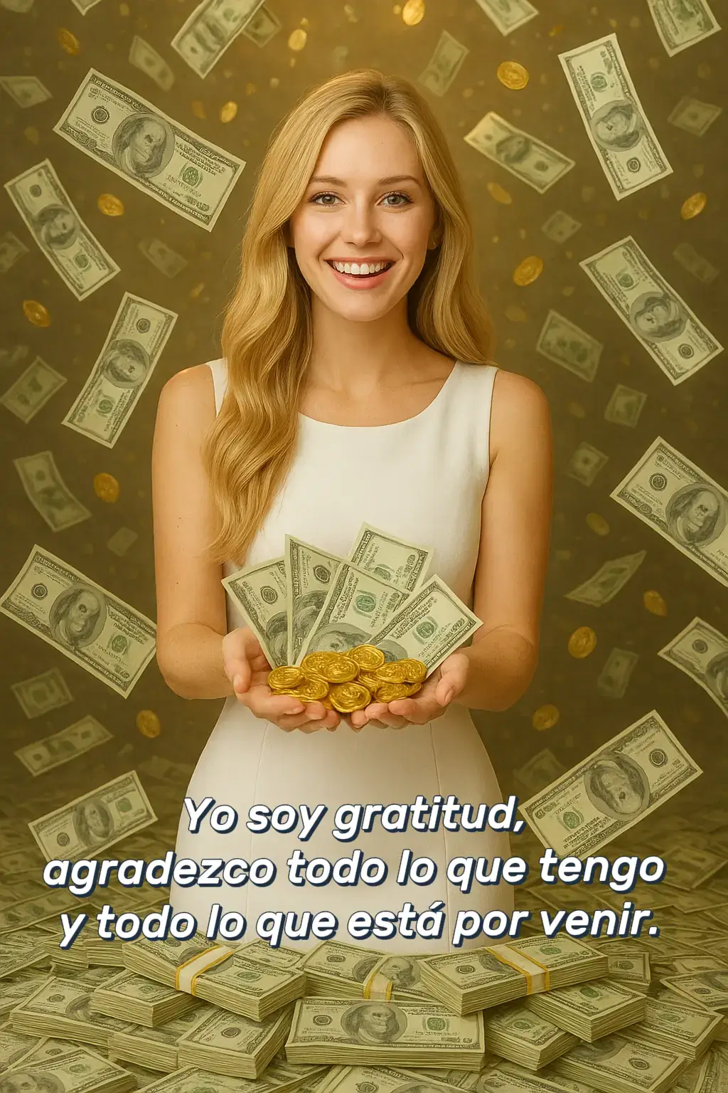Yo soy gratitud en cada respiro. Agradezco todo lo que tengo hoy. Honro cada experiencia vivida. Recibo con amor lo que está por venir. El universo me colma de bendiciones. Mi alma vibra en paz y abundancia. #prosperidad #abundancia #millonario #dinero #exito 