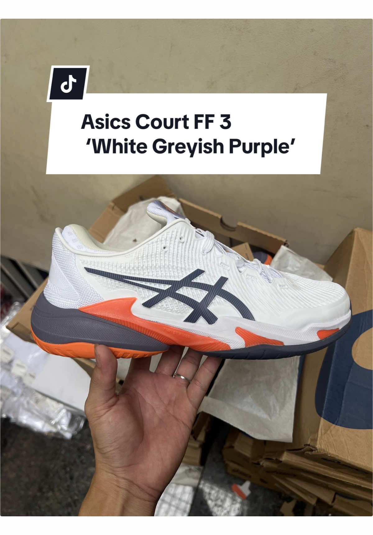 Asics Court FF 3 ‘White Greyish Purple’ đã cập bến phục vụ anh em đánh pick nhaaaa #dden_sneaker #sneakers #xuhuong 